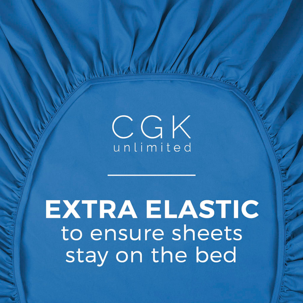 Twin Size Fitted Bed Sheet - Hotel Luxury Single Fitted Sheet Only - Fits Mattress Up To 16 - Extra Soft, Wrinkle Free, And Breathable Sheet - Bottom Fitted Sheet - Royal Blue Single Fitted Sheet Only