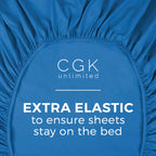 Twin Size Fitted Bed Sheet - Hotel Luxury Single Fitted Sheet Only - Fits Mattress Up To 16 - Extra Soft, Wrinkle Free, And Breathable Sheet - Bottom Fitted Sheet - Royal Blue Single Fitted Sheet Only