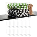 Garvee 12 Pack Acrylic Shelf Dividers for Closet, 11.8x7.9x1.18 in, Clip on Clear Plastic Shelf Separators for Pantry Wardrobe B