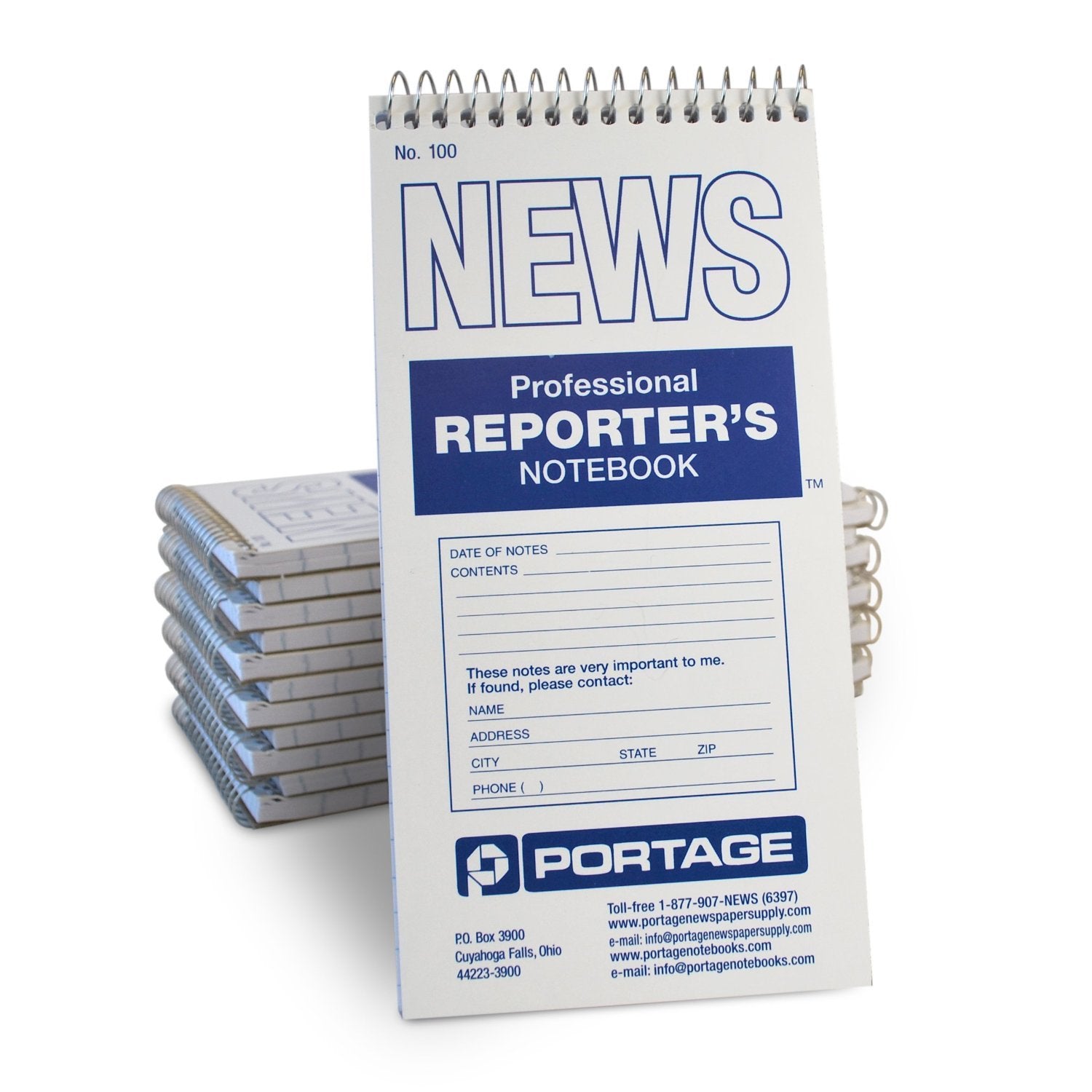 Reporters Notebook - Spiral Notebook, Notepad, Writing Pad For Professional Reporters & Journalists For Taking Notes, Field Book