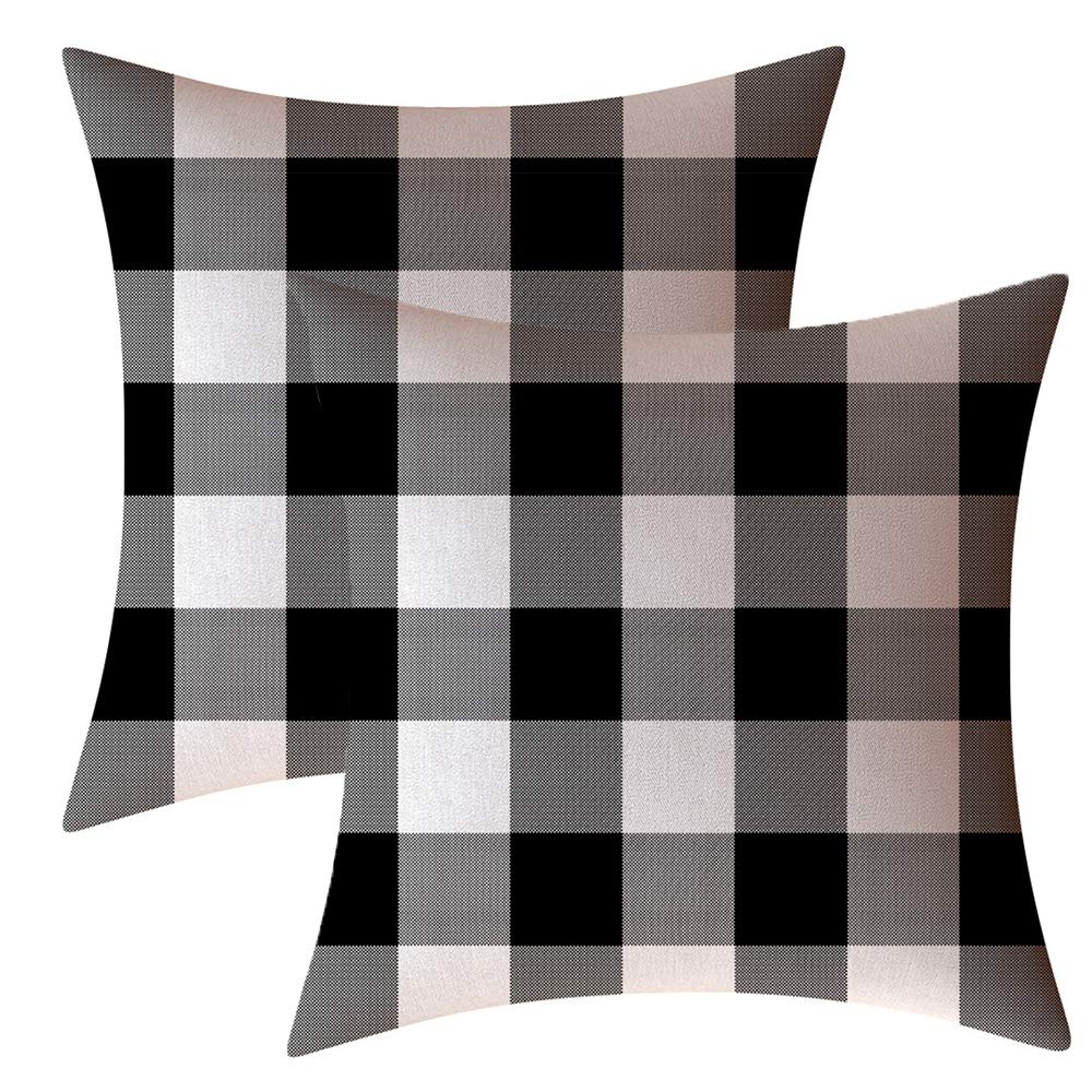 Ahahm Yellow And White Buffalo Check Plaid Throw Pillow Cover Farmhouse Decorative Throw Pillow Case Indoor Outdoor Cushion Cove