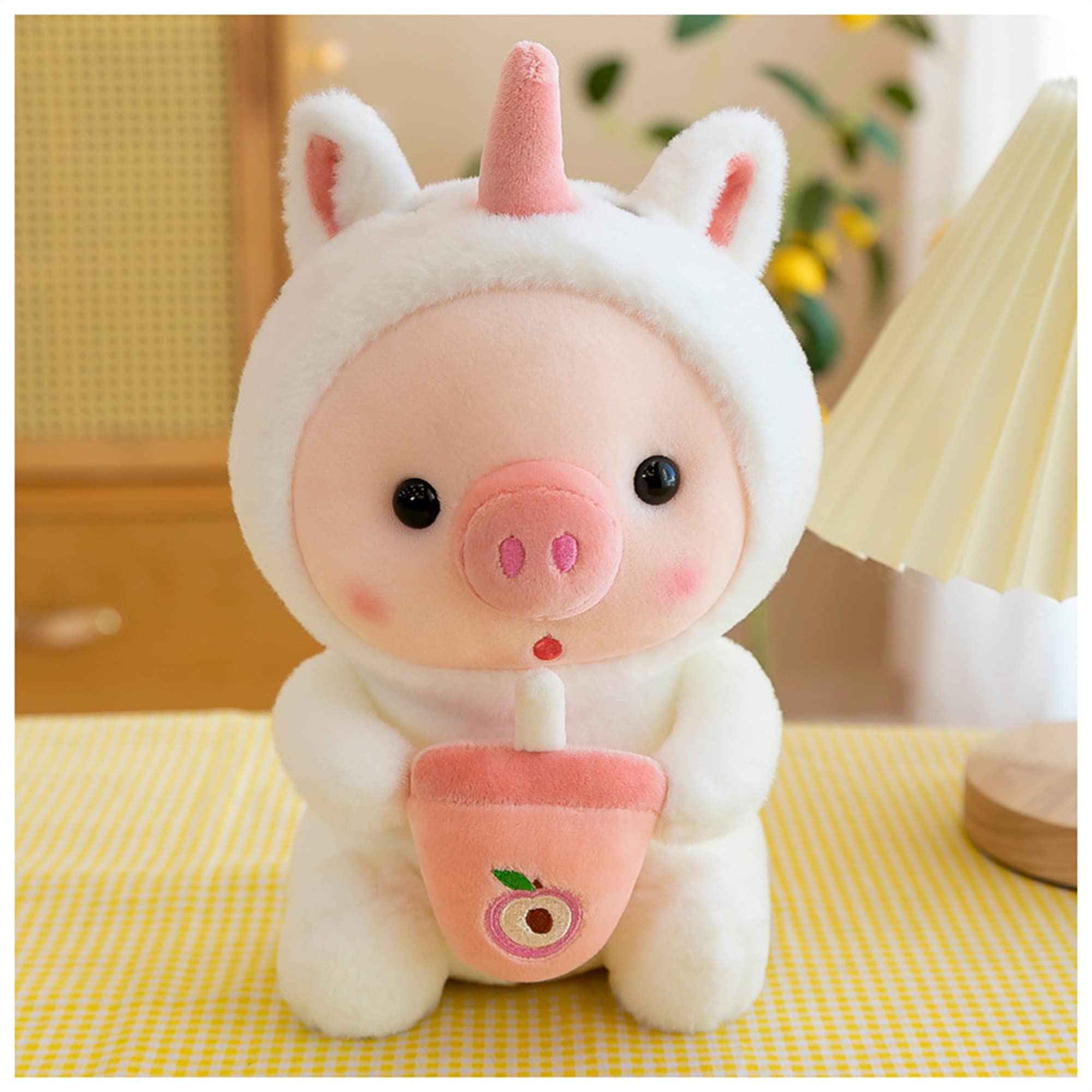 Lanfire Pig Plush Pillow Pig Dressed Up As Frogs Tigers Rabbits Cute Plush Toy Gifts For Boy Girl (White, 9.8 In)