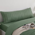 Jellymoni 1 Pack Green Body Pillowcase, Soft Microfiber Striped Tufted Pillow Covers With Envelope Closure (Pillows Are Not Incl