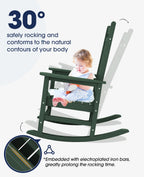 Kingyes Outdoor Patio Rocking Chair, Green
