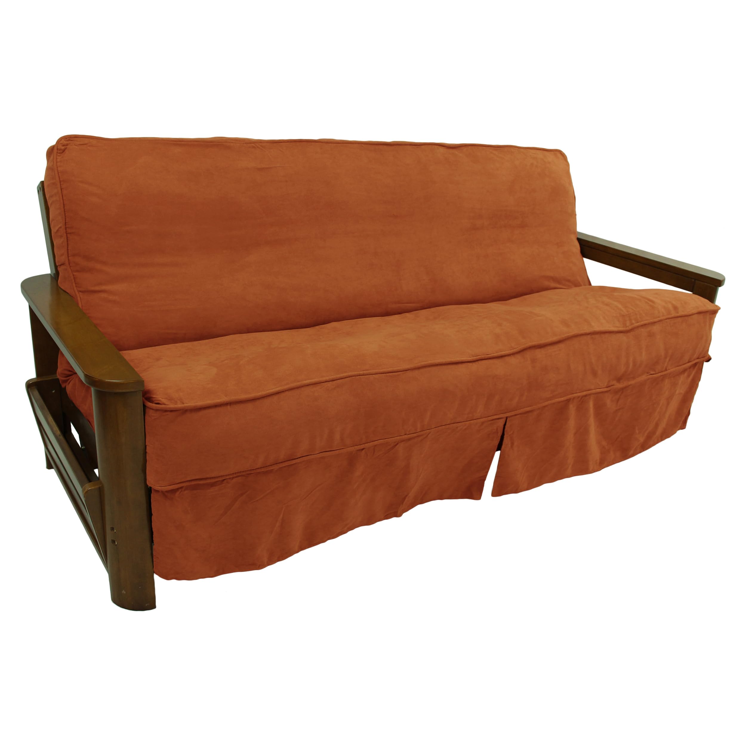 Blazing Needles Solid Microsuede Double Corded 8&quot; to 9&quot; Futon Slipcover, Full, Spice