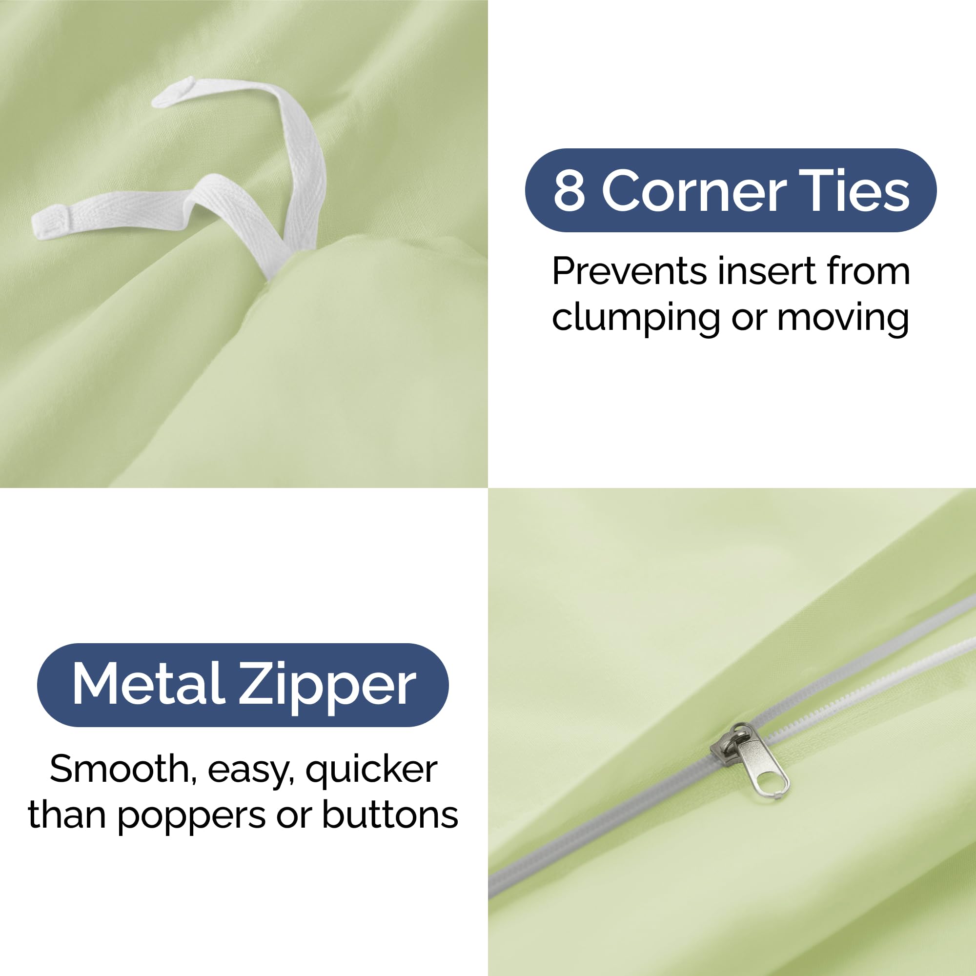 Duvet Cover Twin/Twin Xl Size Set - Extra Soft Twin/Twin Xl Size Duvet Cover 68 X 90 With 1 Pillow Shams - Hotel Luxury & Fade Free + Zipper Closures & Ties - Breathable Bedding Set (Light Sage Green)