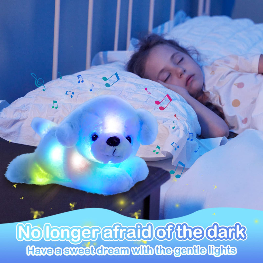 Glow Guards 15' Blue Musical Dog Plush Soft Stuffed Animal Puppy With Led Night Lights Christmas Children'S Day Birthday Gifts