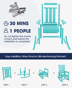 Kingyes Outdoor Patio Rocking Chair Set Of 2, Aruba