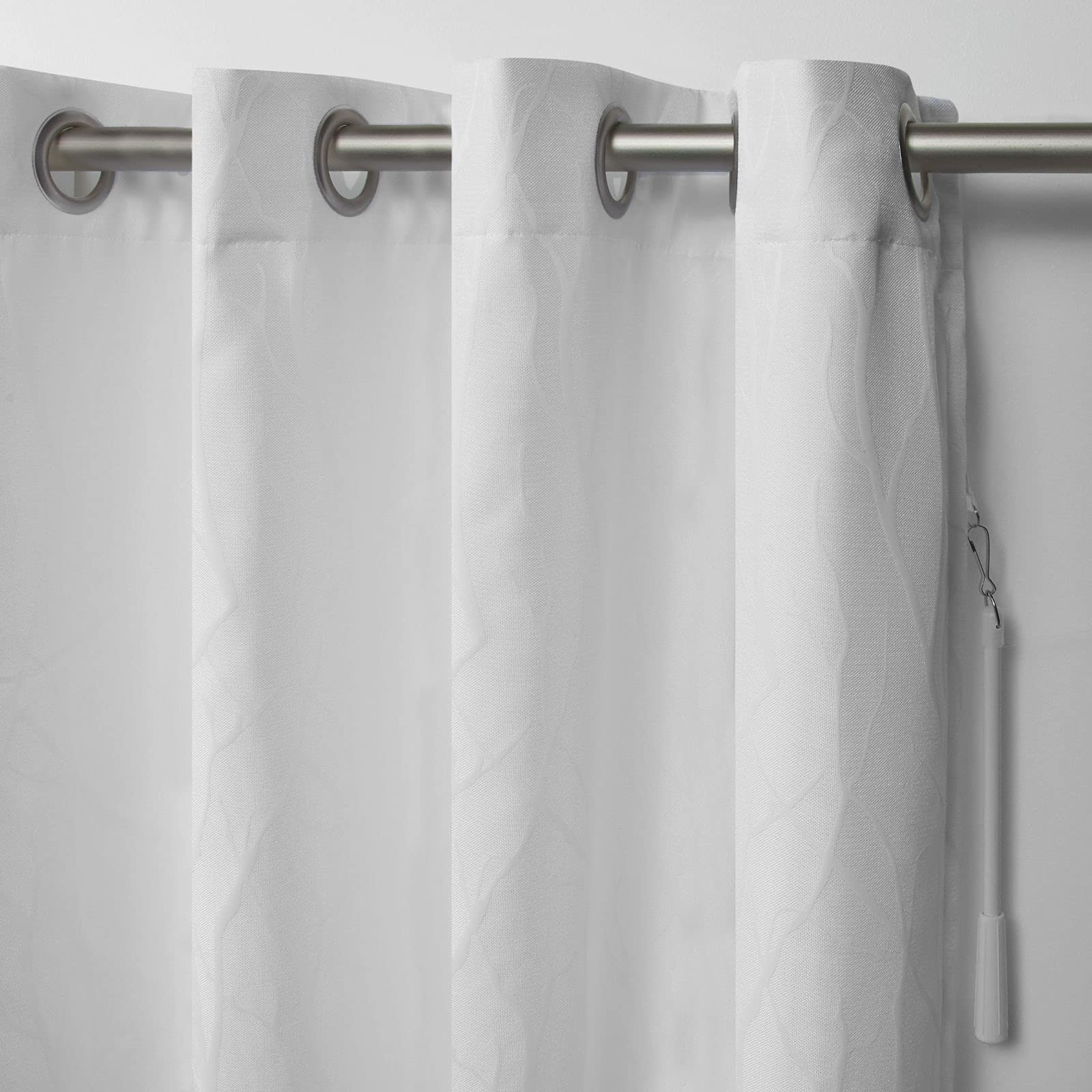 Exclusive Home Forest Hill Patio Woven Room Darkening Blackout Grommet Top Single Curtain Panel, 108''X84'', Winter