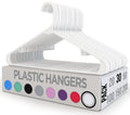 Utopia Home Plastic Hangers 30 Pack  Clothes Hanger With Hooks  Durable & Space Saving Coat Hanger  Heavy Duty White Hangers