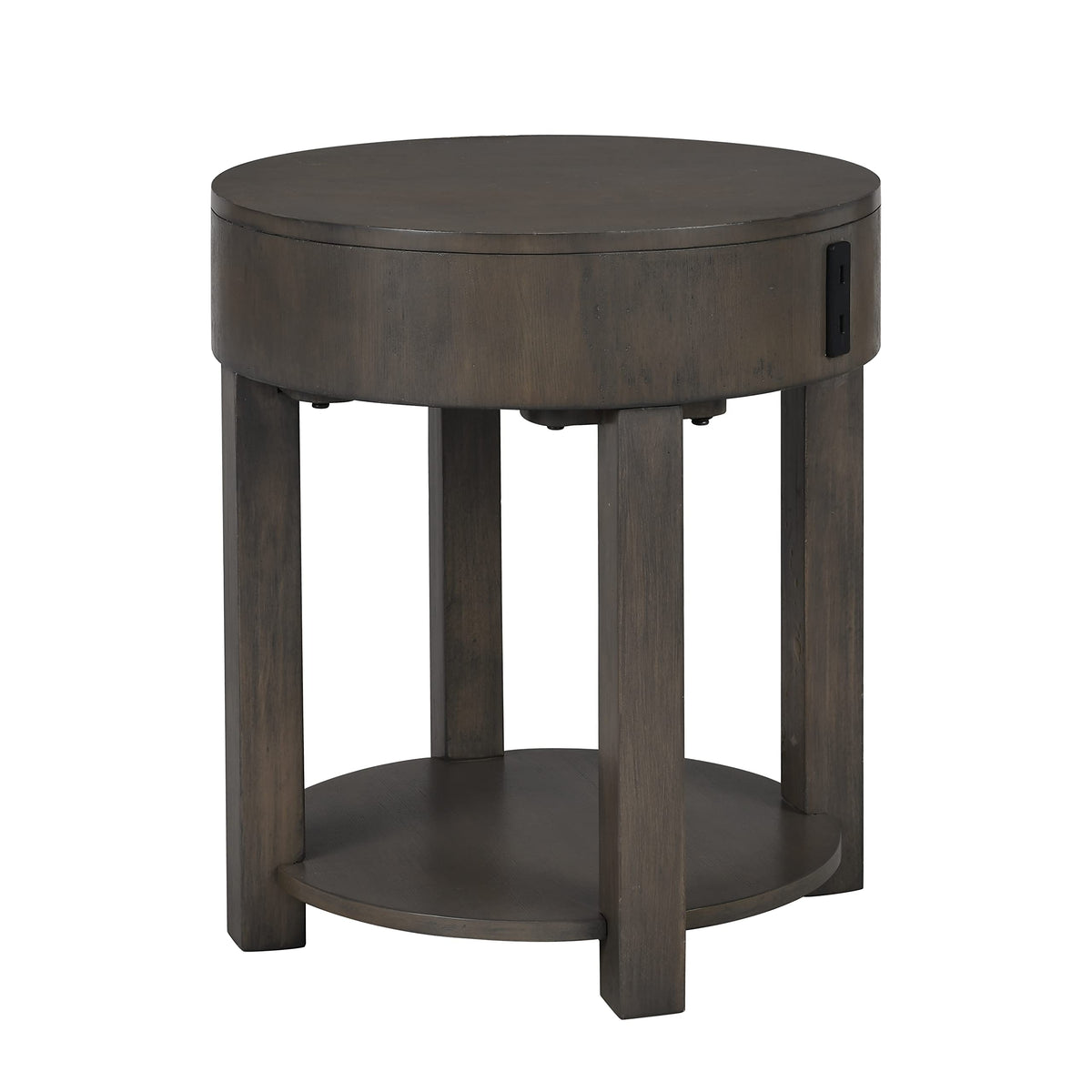 Lilola Home Jonah Light Brown MDF End Table with USB Ports