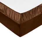 Treely 6 Piece Satin Sheets Full Size Silky Smooth Brown Satin Sheet Set With Deep Pocket, Satin Fitted Sheet, Flat Sheet, 4 Sat