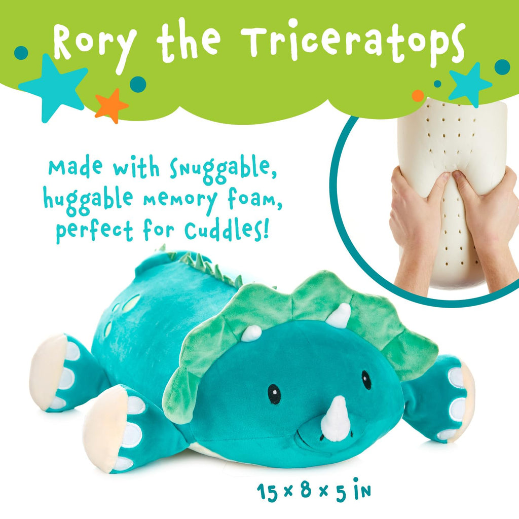 Rory The Triceratops Memory Foam Pillow Plush,15    Stuffed Animal