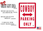 Rogue River Tactical Funny Cowboy Parking Only Metal Tin Sign Wall Decor Man Cave Bar Farmer Rancher
