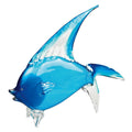 HomeRoots 16' Mouth Blown Light Blue Tropical Fish Art Glass