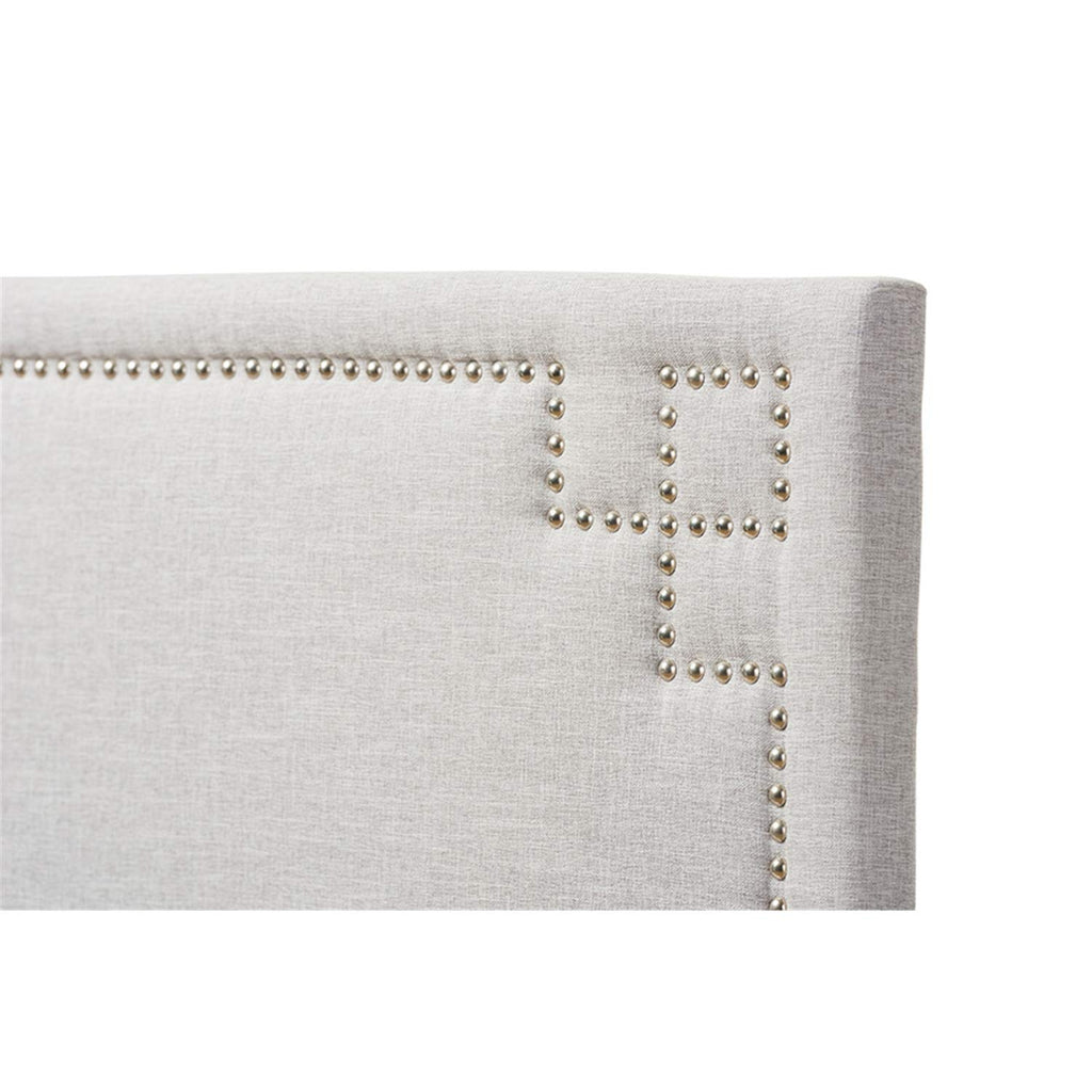 Baxton Studio Geneva Modern and Contemporary Greyish Beige Fabric Upholstered Twin Size Headboard