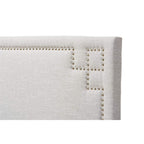 Baxton Studio Geneva Modern and Contemporary Greyish Beige Fabric Upholstered Twin Size Headboard