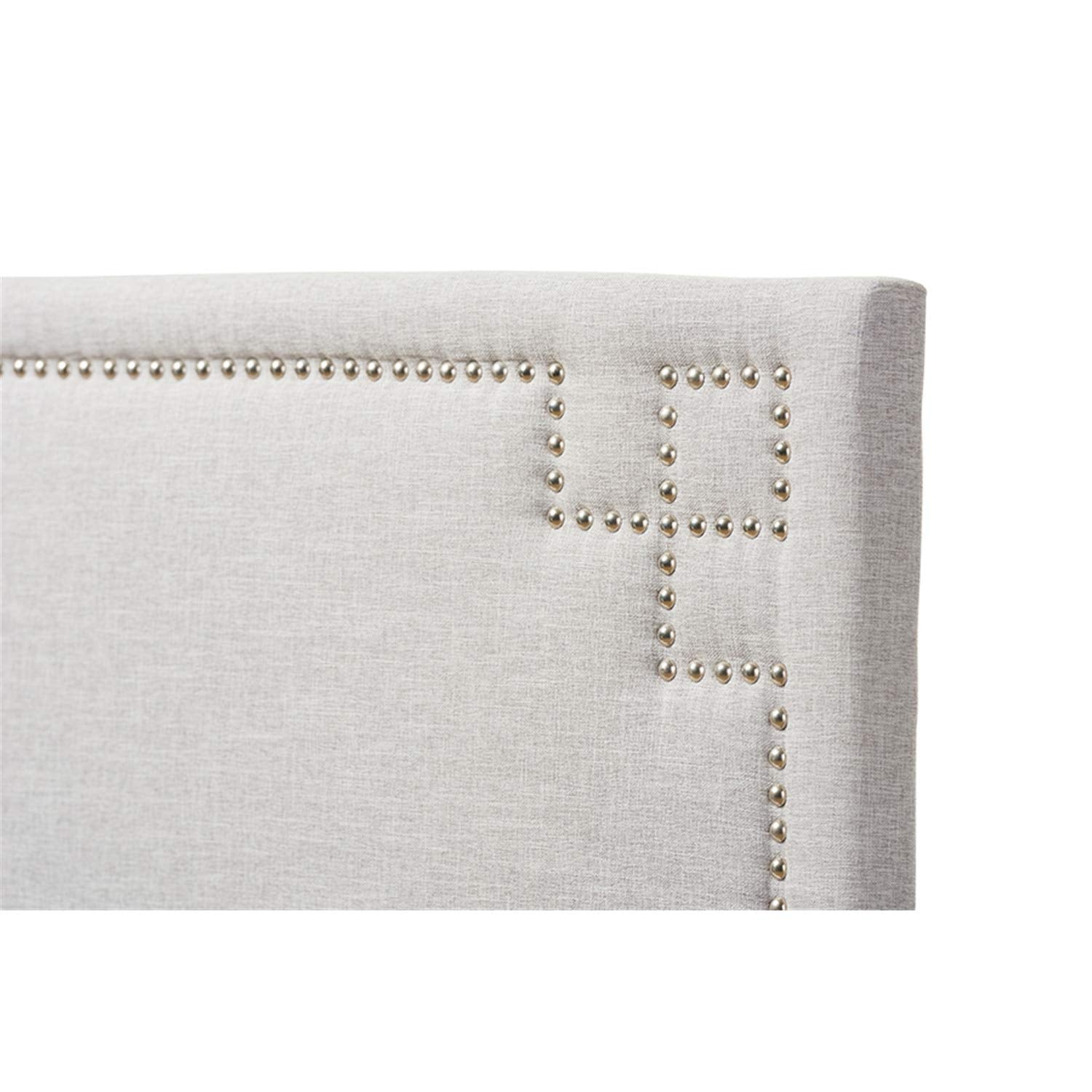 Baxton Studio Geneva Modern and Contemporary Greyish Beige Fabric Upholstered Twin Size Headboard