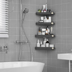 Sotfamily Corner Shower Caddy, 4 Pack Adhesive Corner Shower Shelves For Inside Shower, Plastic Shower Organizer For Bathroom St