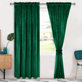 Hiasan Green Velvet Curtains 90 Inch Blackout Rod Pocket Thermal Insulated Soft Curtains Room Darkening Window Drapes With Tieba