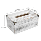 Distressed Wooden Rustic Facial Tissue Box Holder Tissue Box Cover Napkin Dispenser For Bathroom Living Room Dining Room Bedroom