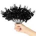 Artificial Black Berry Stems, 24 Pack 8.7 Christmas Glitter Berries Stems Artificial Fruit Berry Holly Flower Branch Winter Pick