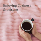 Bedelite Fleece Throw Blanket For Couch, 300Gsm Soft & Warm Fluffy Twin Blanket, Decorative And Giftable Striped Pink Blankets F
