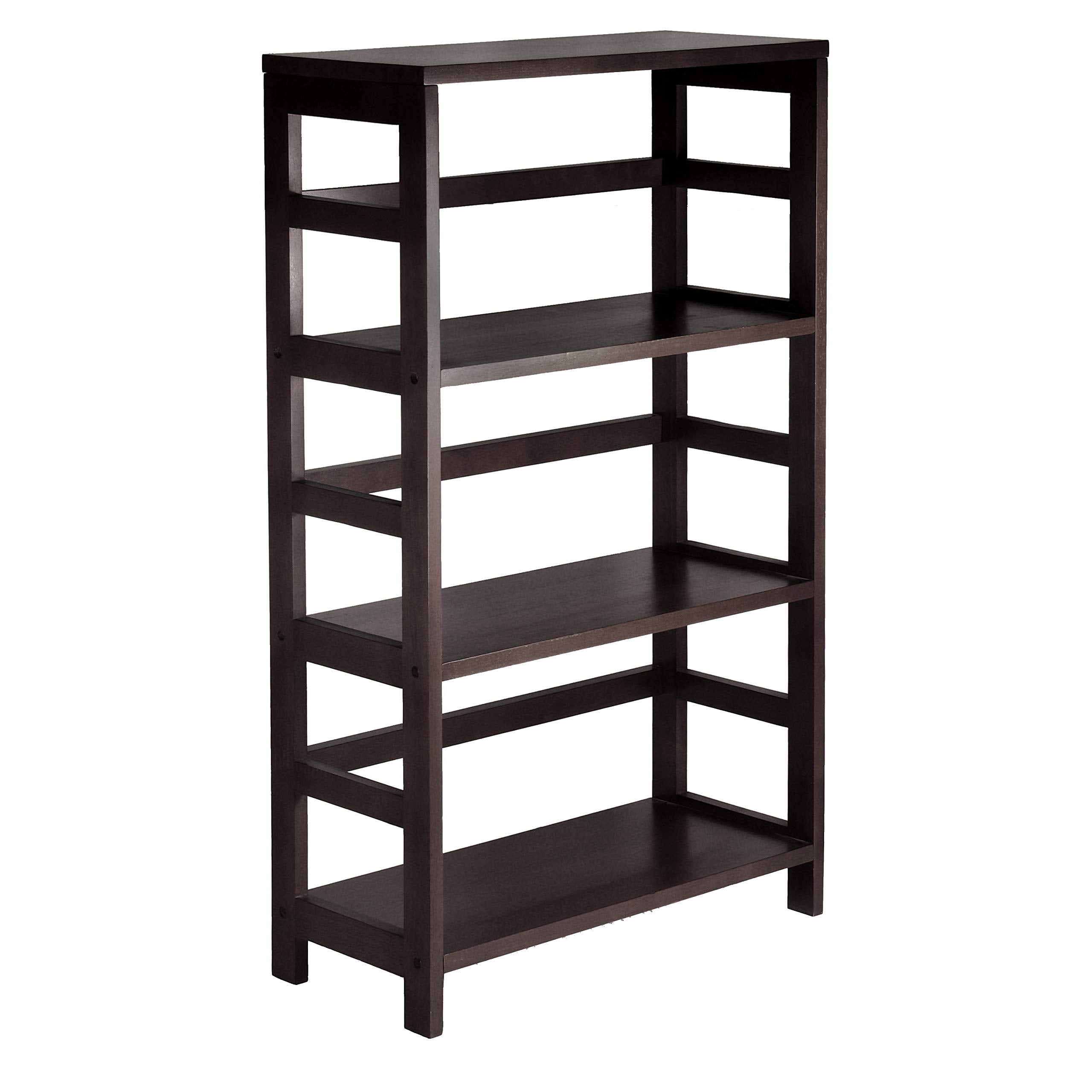 Winsome Torino 4-PC Set Shelf w/Black Fabric Baskets Storage and Organization, Espresso/Chocolate