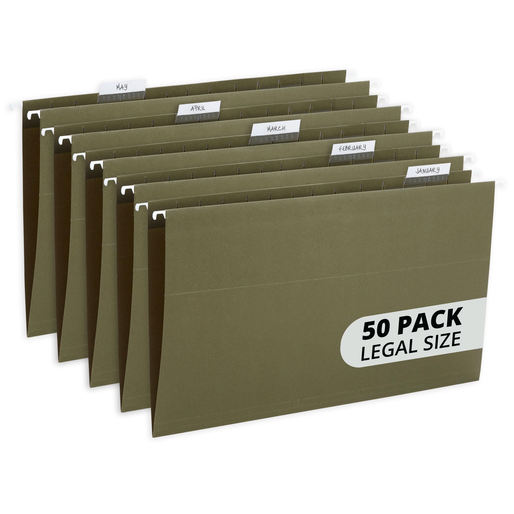 Blue Summit Supplies Hanging File Folders, 1/5 Cut Adjustable Tabs, Legal Size, 5 Tab Locations, Designed For Legal And Law Offi