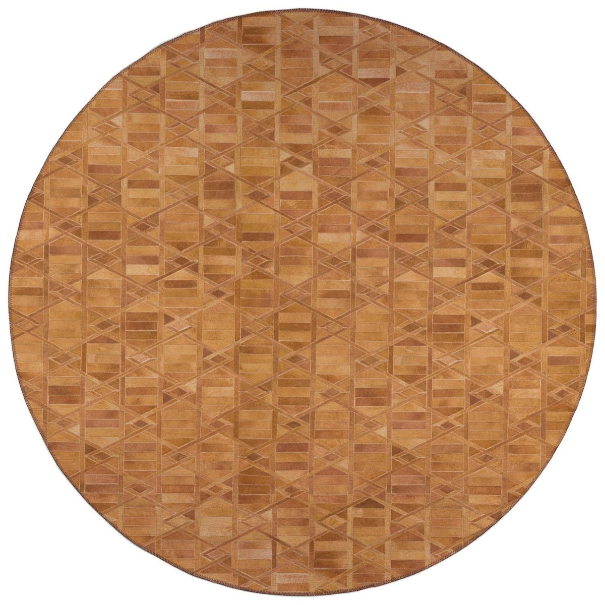 Dalyn Rugs Stetson Patchwork Faux Cowhide Ss4 Spice 4' X 4'