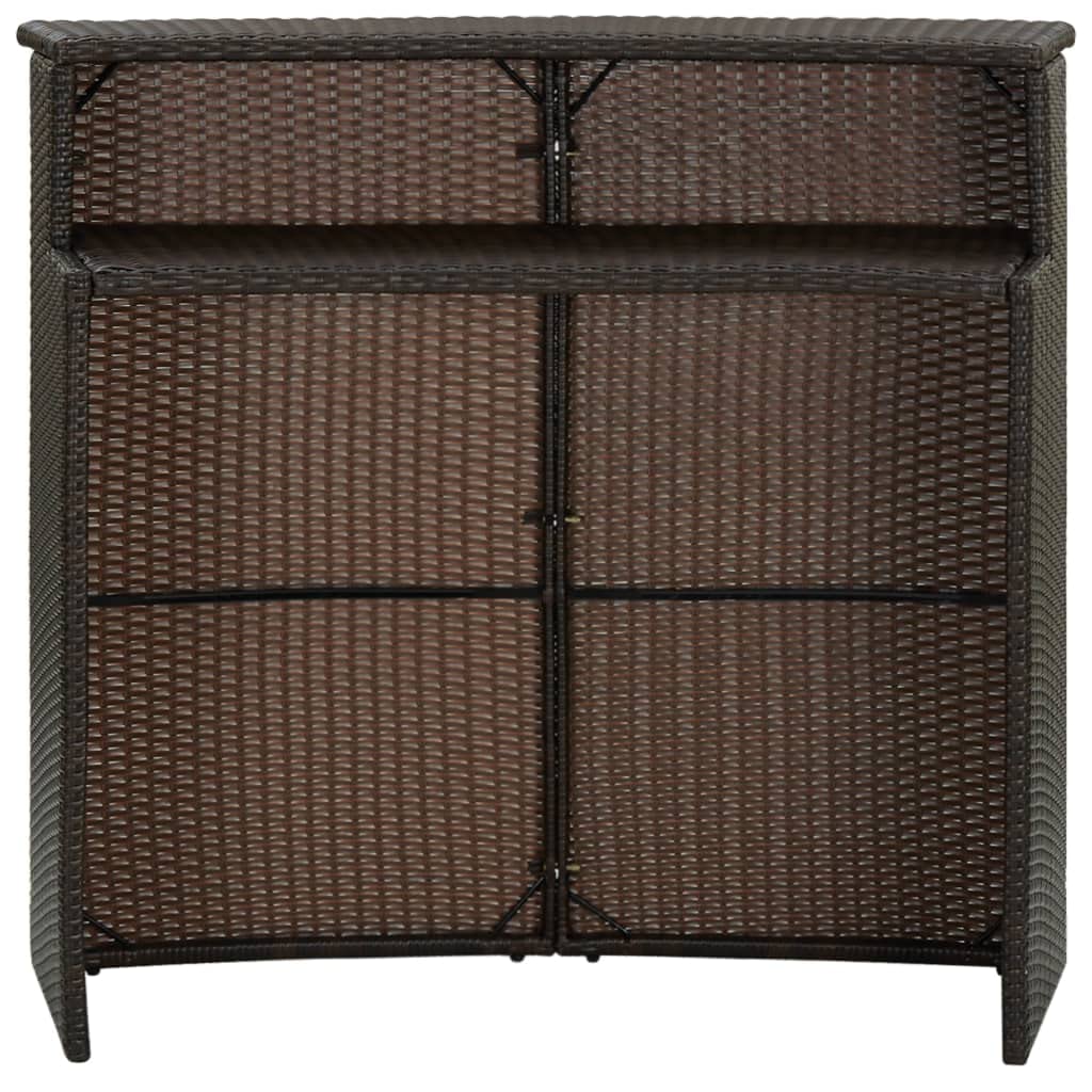 Patio Bar Table Brown 47.2&quot;x21.7&quot;x43.3&quot; Poly Rattan