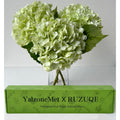 YalzoneMet RUZUQE Light Green Hydrangea Artificial Flowers, 3 Pcs Lifelike Real Touch Hydrangea Fake Flowers, 21 inch Latex Faux