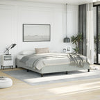 vidaXL California King Size Bed Frame with Plywood Slats, Platform Bed Frame, Velvet Upholstered Mattress Foundation, No Box Spring Needed & Easy Assembly, Light Gray, Without Mattress