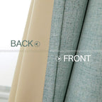 Miulee Linen Blackout Curtains And Drapes 100% Room Darken Thermal Insulated Grommet Window Panels With Coating 2 Pcs W 42 X L 84 Inches Seafoam Green