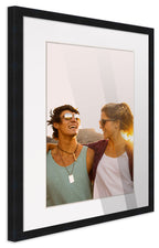 CountryArtHouse Black Wood Frame 17x23 with White Mat, UV Acrylic Front, Foam Backing, Wall Hardware - Model F101_19x25_17x23_WM