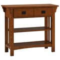 Leick Home 8261 Mission Bookcase Console Table with Drawers, Made with Solid Wood, for Living Room, Entry Way, Office, Bedrooms,