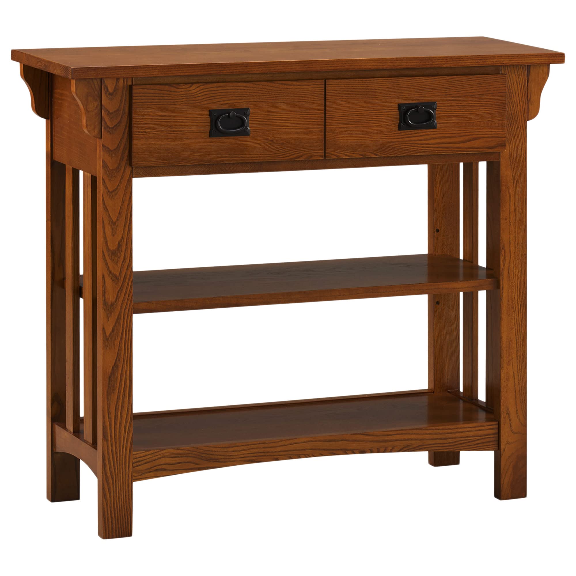 Leick Home 8261 Mission Bookcase Console Table with Drawers, Made with Solid Wood, for Living Room, Entry Way, Office, Bedrooms,