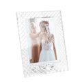 kitCom 5x7Inch Crystal Wedding Frame of Keepsake Photo Frames, Crystal Picture Frames with Embossed Design, Tabletop Display Dec