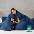 Nestl Navy Blue Duvet Cover Queen Size - Soft Prewashed Queen Duvet Cover Set, 3 Piece, With Zipper Closure, 1 Duvet Cover 90X90 Inches And 2 Pillow Shams - No Comforter