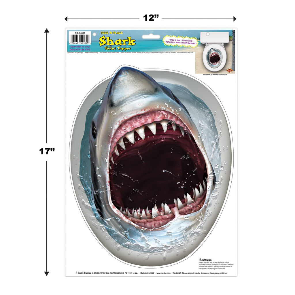 Shark Toilet Topper Peel N Place Pack Of 3