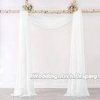 Donren 144 Inches Long Window Scarf For Party - Luxury Soft Semi Sheer Scarf Valance For Wedding (1 Panel,White)