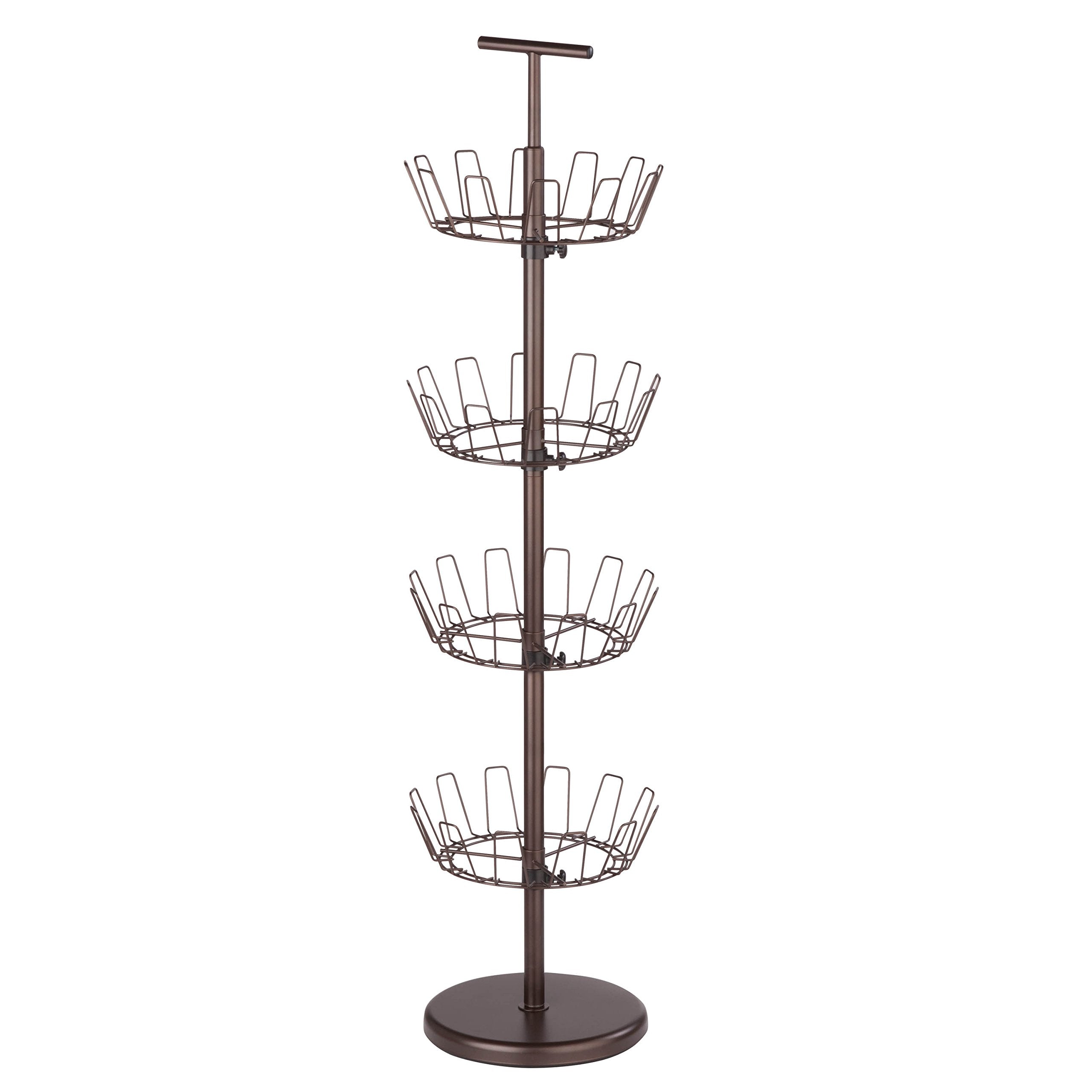 Honey-Can-Do SHO-02221 Shoe Tree with Spinning Handle, Bronze, 4-Tier, 30 lbs