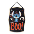 Open Road Brands Disney Lilo and Stitch Boo Hanging Halloween Wood Wall Decor - Fun Stitch Halloween Sign for Home Decorating