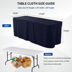 Manmengji 2 Pack Fitted Table Covers For 6 Foot Tables - Water Resistant Washable Rectangle Tablecloth For Wedding, Banquet And Trade Shows, 72L X 30W X 30H Inches, Navy