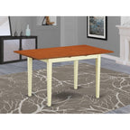 East West Furniture NFT-WHI-T Norfolk Kitchen Dining Table - a Rectangle Wooden Table Top with Butterfly Leaf, 32x54 Inch, Buttermilk & Cherry