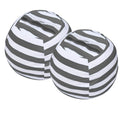 Miaowater 2 Pcs Stuffed Animal Storage Bean Bag Chair Cover, Cotton Canvas Beanbag With Zipper For Organizing Kid'S And Adults Room Grey 24'
