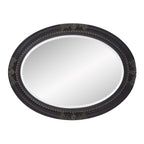 HomeRoots Oval Shaped Antique Black Finish Wood Frame Mirror