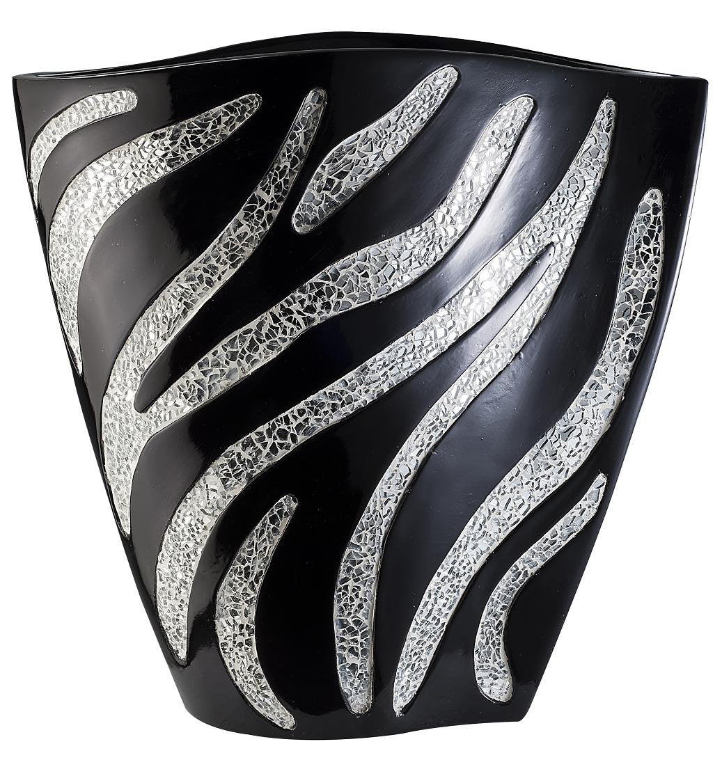 Ok Lighting Armani Decorative Vase, 15.0&quot;,Black