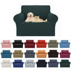 2025 New Stretch Chair Sofa Slipcovers Couch Cover For 1 Seater Furniture Protector Sofa Covers With Elastic Bottom Jacquard Fabric Small Checks For Pets, Kids - Hunter