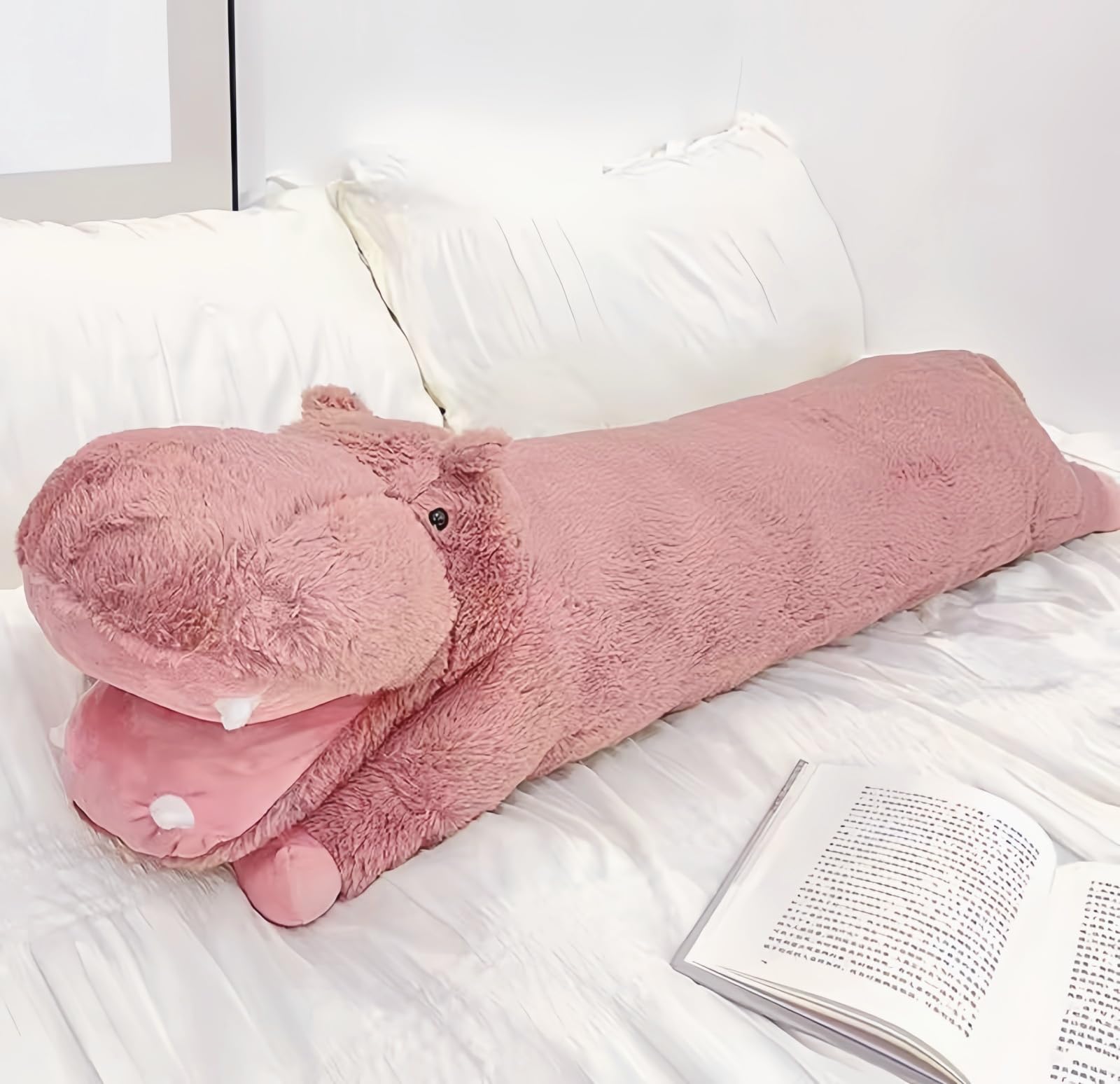 Ryttir 43 Inch 15% Chubbier Large Hippo Stuffed Animal,Soft Weighted Hippo Plush Stuffed Hippo Body Pillow For Kids And Adults -